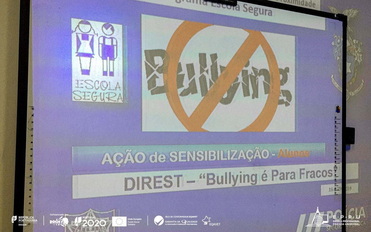 Sessão de sensibilização e esclarecimento sobre o bullying em contexto escolar.